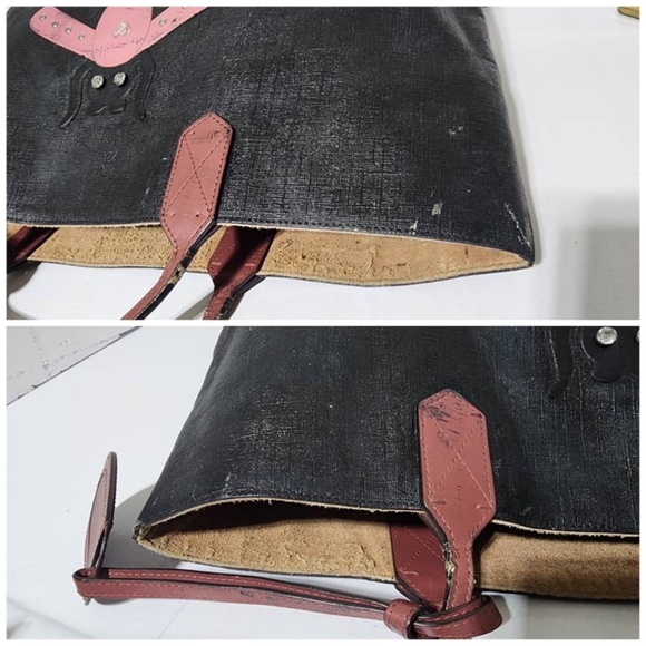 Authentic Gucci Supreme Leather Tote Bag Black/Pink - Picture 12 of 16